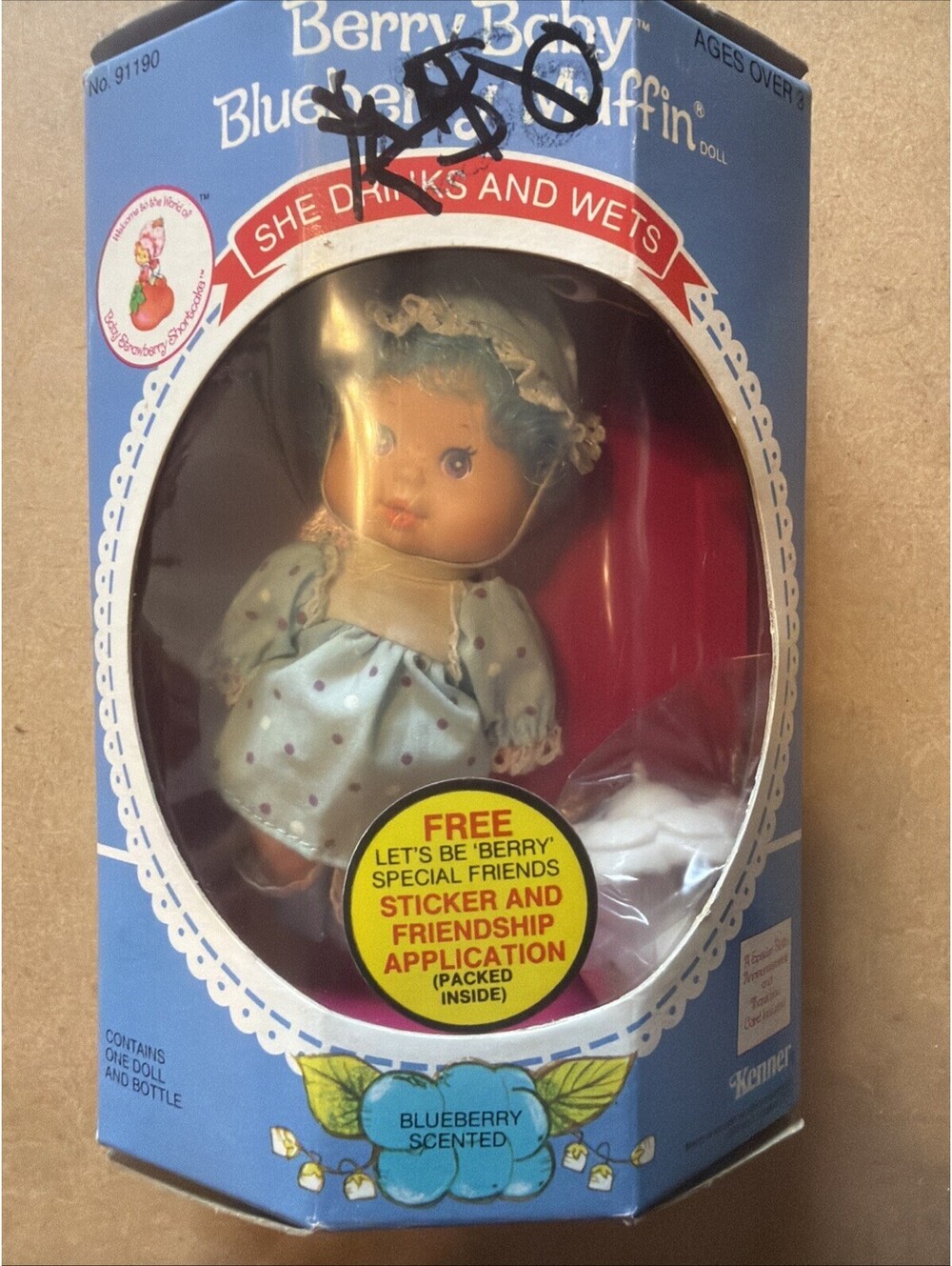 Strawberry Shortcake Berry Baby Blueberry Muffin Doll 1984 Kenner 91190 Sealed
